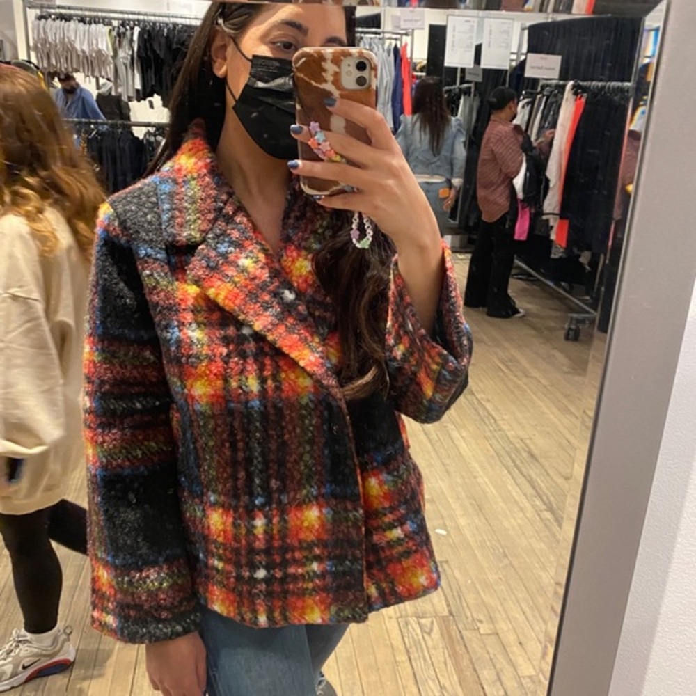 APPARIS Plaid Faux Wool Coat Shacket Small - Picture 8 of 8